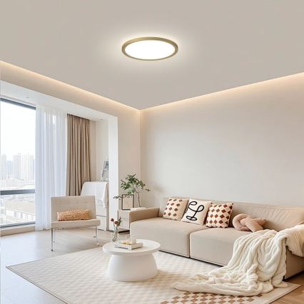 Brilagi - LED-Deckenleuchte für Badezimmer ULTRA SLIM LED/12W/230V Ø 22,5 cm goldfarben IP54