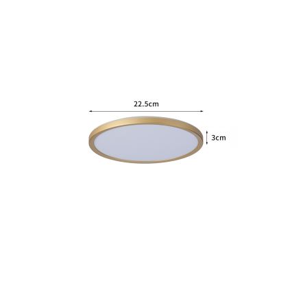 Brilagi - LED-Deckenleuchte für Badezimmer ULTRA SLIM LED/12W/230V Ø 22,5 cm goldfarben IP54
