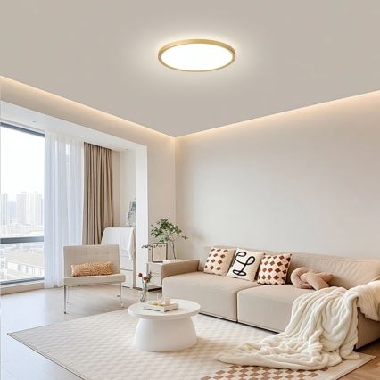 Brilagi - LED-Badezimmer-Deckenleuchte ULTRA SLIM LED/18W/230V Ø 30 cm gold IP54