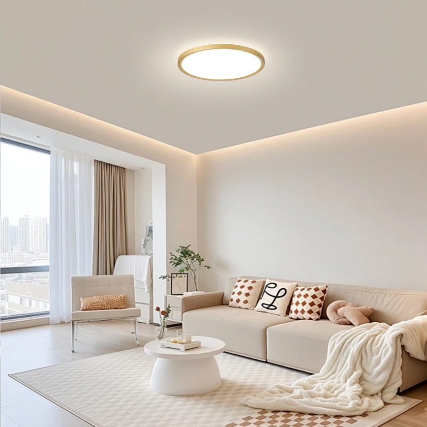 Brilagi - LED-Badezimmer-Deckenleuchte ULTRA SLIM LED/18W/230V Ø 30 cm gold IP54