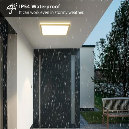 Brilagi - LED-Badezimmerleuchte ULTRA SLIM LED/24W/230V 42x42 cm goldfarben IP54