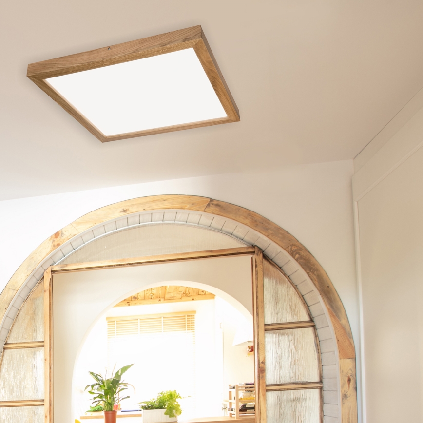 Brilagi - LED Deckenleuchte Badezimmer WOODY FRAME LED/40W/230V 60x60 cm IP44 Eiche