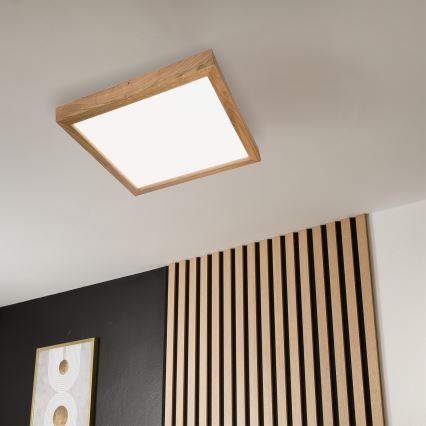 Brilagi - LED Deckenleuchte Badezimmer WOODY FRAME LED/40W/230V 60x60 cm IP44 Eiche