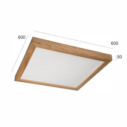 Brilagi - LED Deckenleuchte Badezimmer WOODY FRAME LED/40W/230V 60x60 cm IP44 Eiche