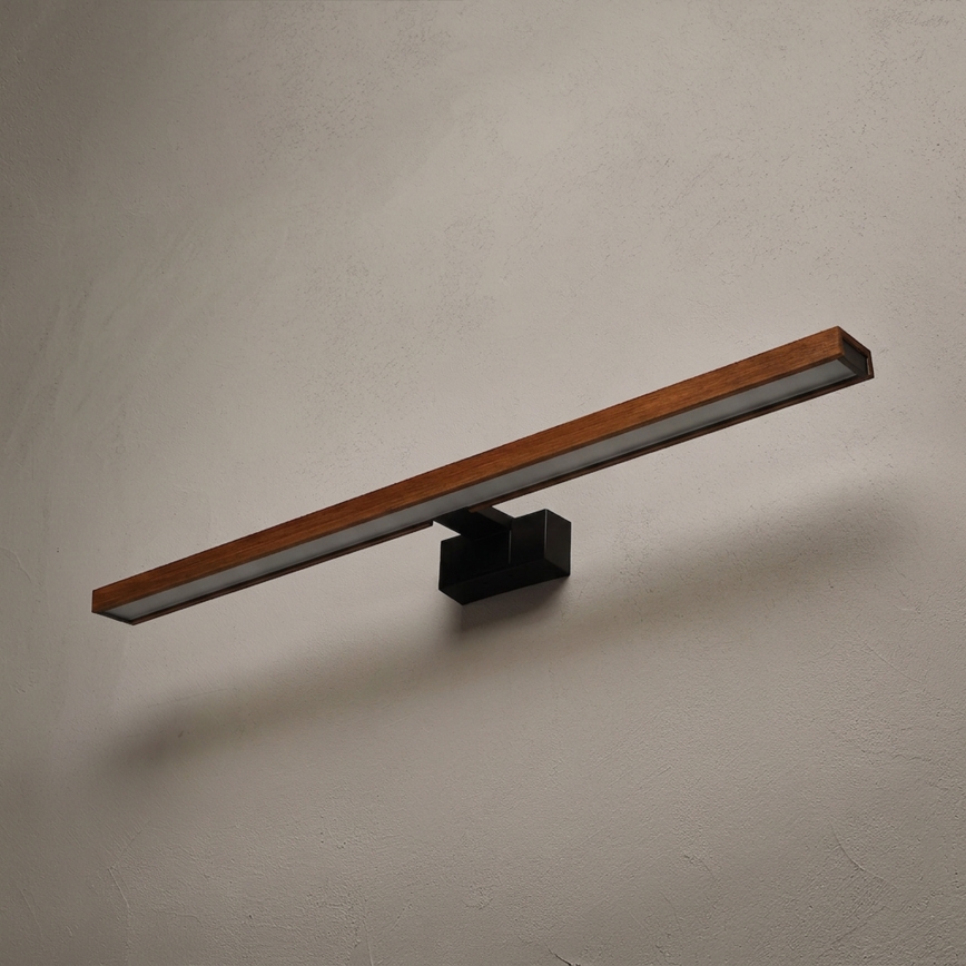 Brilagi - LED-Badezimmer-Spiegelbeleuchtung 3-in-1 WOODY MIRROR LED/15W/230V 80 cm IP44 schwarz/Eiche-Kirsche
