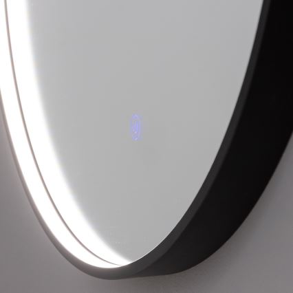 Brilagi - LED-Badezimmerspiegel PALANZO LED/19W/230V Ø 60 cm schwarz IP44 Ra 90 dimmbar mit CCT