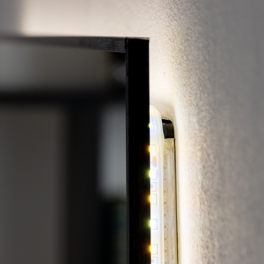 Brilagi - LED-Badezimmerspiegel SUELLO LED/24W/230V 60x60 cm schwarz IP44 CRI 90 dimmbar + CCT