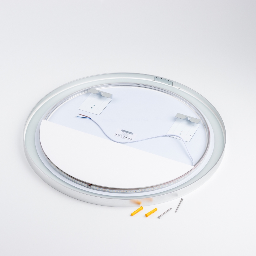 Brilagi - LED-Badezimmerspiegel TORINO LED/19W/230V Ø 60 cm silber IP44 CRI 90 dimmbar + CCT