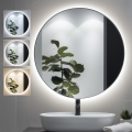 BRILAGI - LED-Badezimmerspiegel VENA BLACK LED/26W/230V Ø 80 cm IP44 CRI 90 dimmbar + CCT