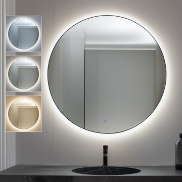Brilagi - LED-Badezimmerspiegel VENA BLACK LED/32W/230V Ø 100 cm IP44 CRI 90 dimmbar mit CCT