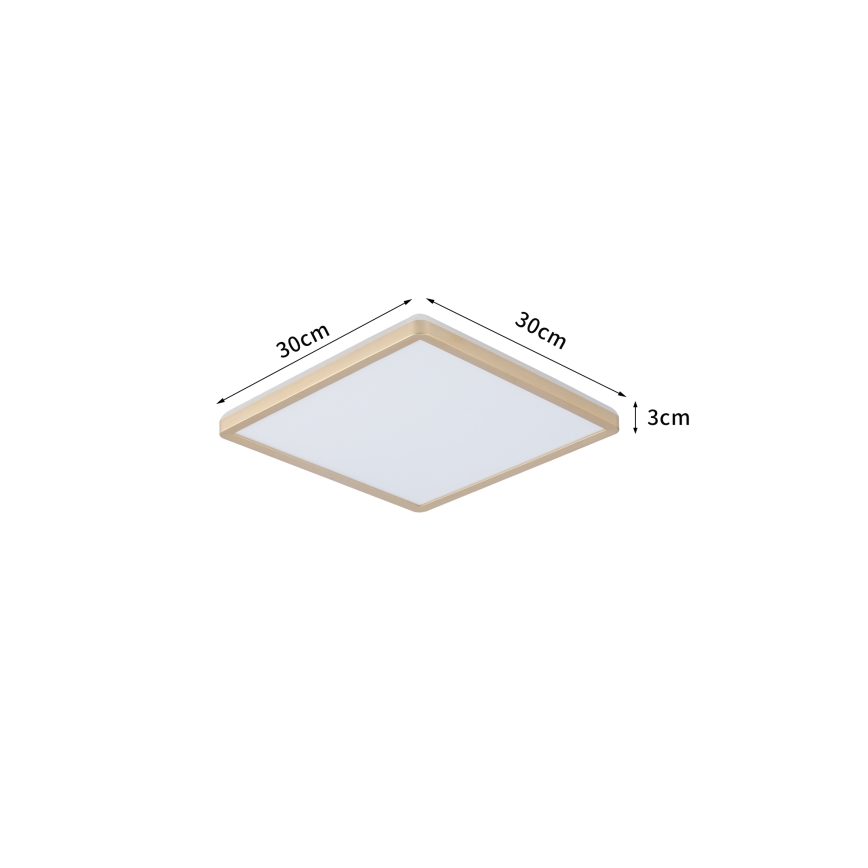 Brilagi - LED Badezimmer-Deckenleuchte ULTRA SLIM LED/18W/230V 30x30 cm goldfarben IP54