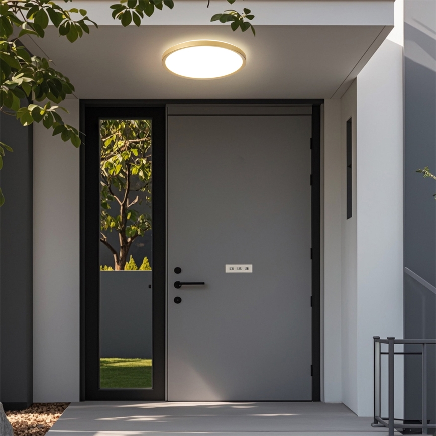 Brilagi - LED Badezimmer-Deckenleuchte ULTRA SLIM, 24 W / 230 V, Ø 42 cm, goldfarben, IP54