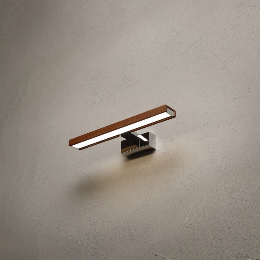 Brilagi - LED-Beleuchtung für Badezimmerspiegel 3-in-1 WOODY MIRROR LED/8W/230V 40 cm IP44 glänzender Chrom/Eiche/Kirsche