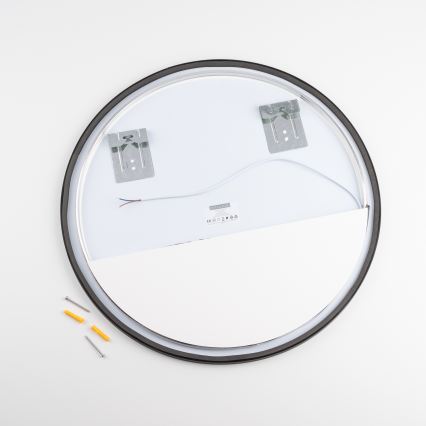 Brilagi - LED-Badezimmerspiegel NOVARA LED/19W/230V Ø 60 cm schwarz IP44 CRI 90 dimmbar + CCT