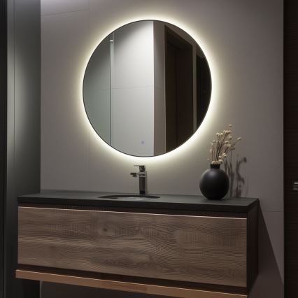 BRILAGI - LED-Badezimmerspiegel VENA BLACK LED/32W/230V Ø 100 cm IP44 CRI 90 dimmbar mit CCT