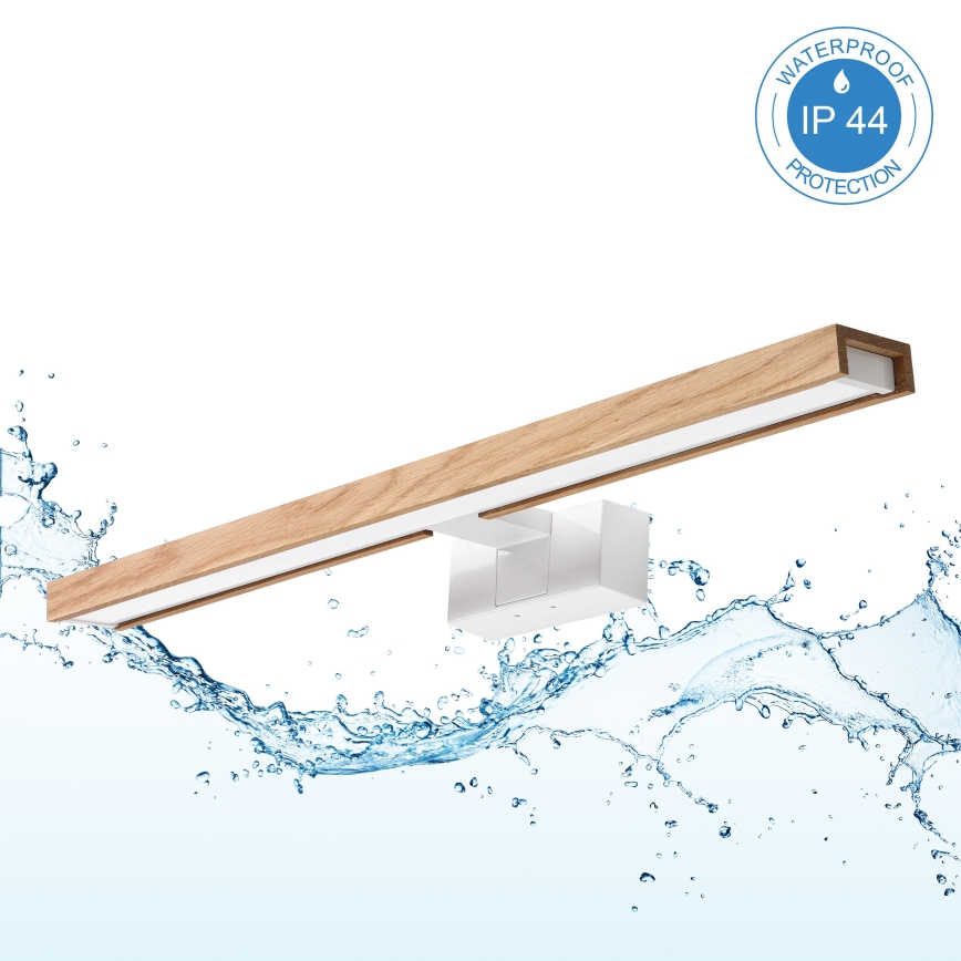 BRILAGI - LED-Badezimmer-Spiegelbeleuchtung 3-in-1 WOODY MIRROR LED/12W/230V 60 cm IP44 weiß/Eiche