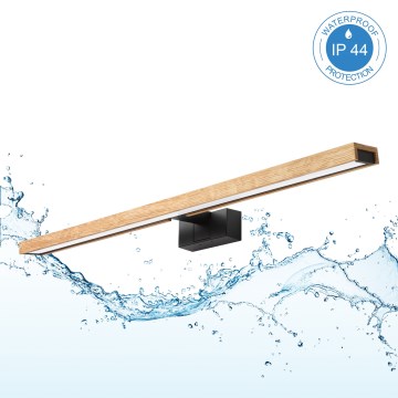 Brilagi - LED-Badspiegelbeleuchtung 3-in-1 WOODY MIRROR LED/15W/230V 80 cm IP44 schwarz/Eiche