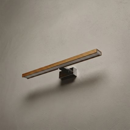 BRILAGI - LED-Beleuchtung für Badezimmerspiegel 3-in-1 WOODY MIRROR LED/12W/230V 60 cm IP44 Hochglanz-Chrom/Eiche