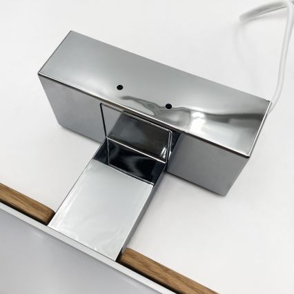 BRILAGI - LED-Beleuchtung für Badezimmerspiegel 3-in-1 WOODY MIRROR LED/12W/230V 60 cm IP44 Hochglanz-Chrom/Eiche