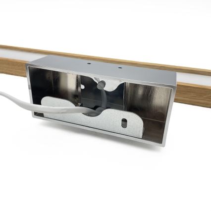 BRILAGI - LED-Beleuchtung für Badezimmerspiegel 3-in-1 WOODY MIRROR LED/12W/230V 60 cm IP44 Hochglanz-Chrom/Eiche