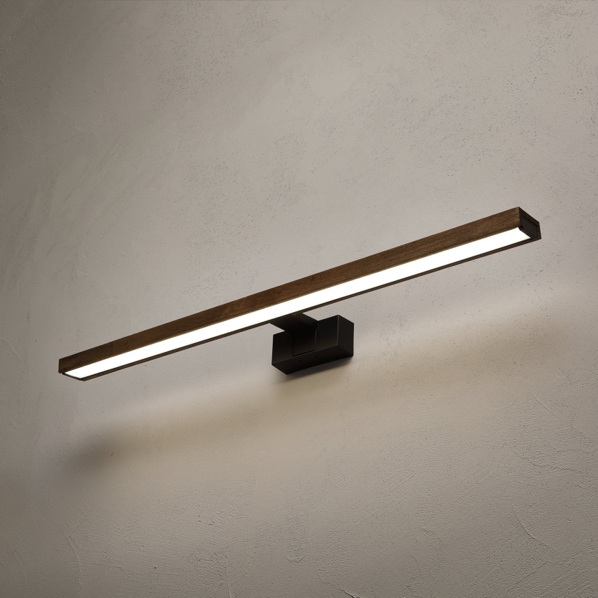BRILAGI - LED-Beleuchtung für Badezimmerspiegel 3-in-1 WOODY MIRROR LED/15W/230V 80 cm IP44 schwarz/Eiche/Nussbaum