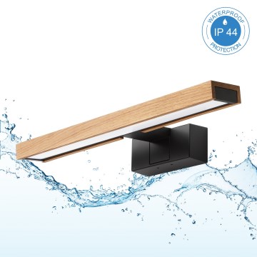 Brilagi - LED-Badspiegelleuchte 3-in-1 WOODY MIRROR LED/8W/230V IP44 schwarz/Eiche