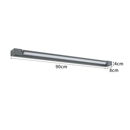 Brilagi - LED-Spiegelleuchte für das Badezimmer AQUA LINE LED/24W/230V 90 cm IP44 Anthrazit CRI 90