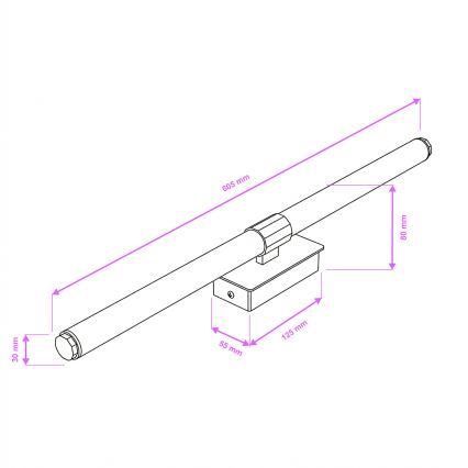 Brilagi - LED-Badspiegelleuchte DIANA LED/10W/230V 60 cm IP44 schwarz
