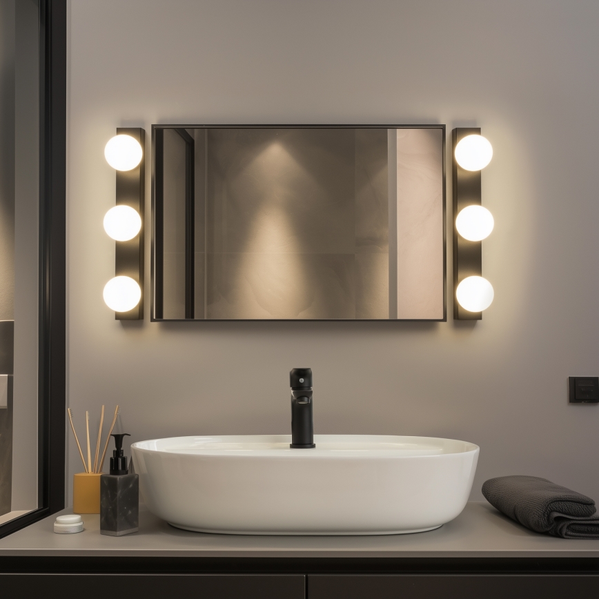 Brilagi - LED-Spiegelleuchte für Badezimmer HOLLYWOOD 3xLED/3W/230V 39 cm IP44 schwarz