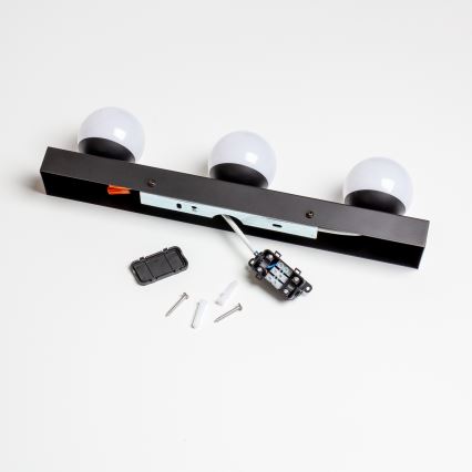 Brilagi - LED-Spiegelleuchte für Badezimmer HOLLYWOOD 3xLED/3W/230V 39 cm IP44 schwarz