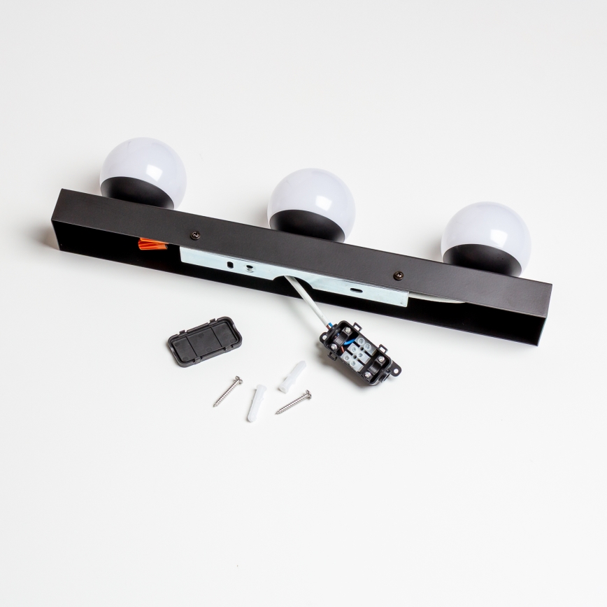 Brilagi - LED-Spiegelleuchte für Badezimmer HOLLYWOOD 3xLED/3W/230V 39 cm IP44 schwarz