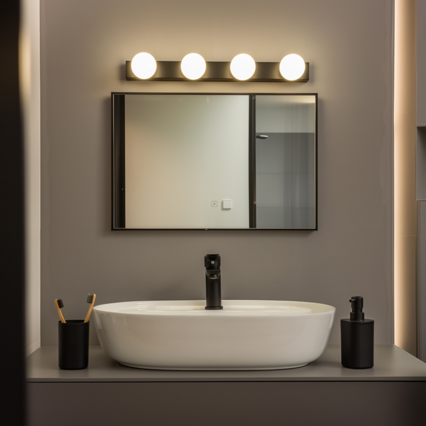 Brilagi - LED-Badspiegelleuchte HOLLYWOOD 4xLED/3W/230V 53 cm IP44 schwarz