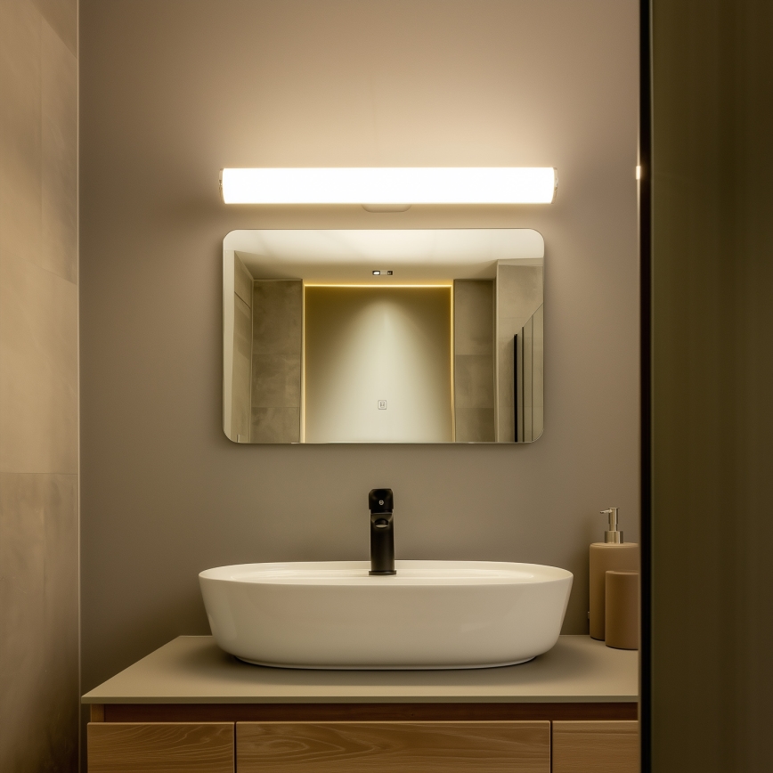 Brilagi - LED-Spiegelleuchte TUBE, 15 W, 230 V, 3000/4000/6500 K, IP44, glänzender Chrom