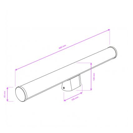 Brilagi - LED-Spiegelleuchte TUBE, 15 W, 230 V, 3000/4000/6500 K, IP44, glänzender Chrom