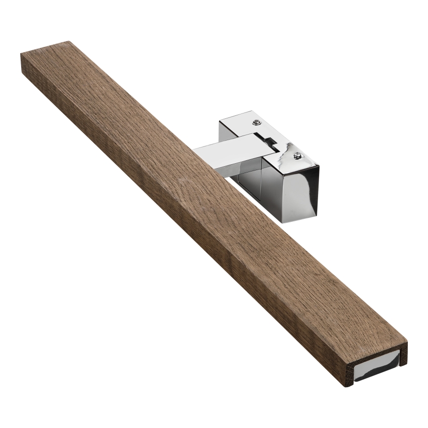 Brilagi - LED-Badspiegelleuchte WOODY MIRROR 3-in-1 LED/12W/230V 60 cm IP44 glänzender Chrom/Eiche/Nussbaum