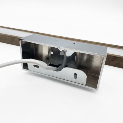 BRILAGI - LED-Spiegelbeleuchtung für das Badezimmer WOODY MIRROR 3v1 LED/15W/230V 80 cm IP44 glänzender Chrom/Eiche Nussbaum
