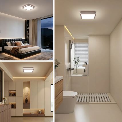 Brilagi - LED-Außen-Deckenleuchte mit Sensor BENE LED/24W/230V 26x26 cm braun IP54