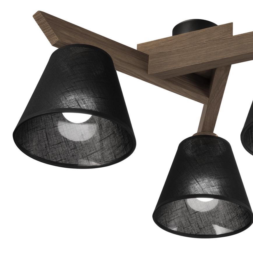 Brilagi - LED Deckenleuchte ANTHONY 3xE14/40W/230V Eiche Nussbaum/Schwarz