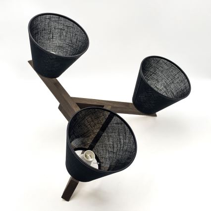 Brilagi - LED Deckenleuchte ANTHONY 3xE14/40W/230V Eiche Nussbaum/Schwarz
