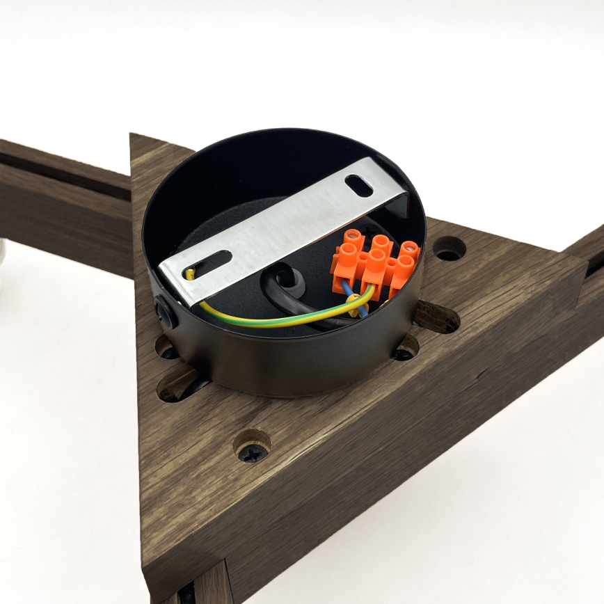Brilagi - LED Deckenleuchte ANTHONY 3xE14/40W/230V Eiche Nussbaum/Schwarz
