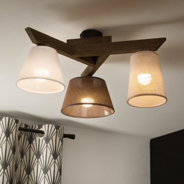 Brilagi - LED Deckenleuchte ANTHONY 3xE14/40W/230V Eiche Nussbaum