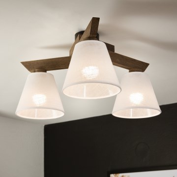 Brilagi - LED Deckenleuchte ANTHONY 3xE14/40W/230V Eiche Nussbaum/Weiß