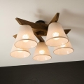 Brilagi - LED Deckenleuchte ANTHONY 5xE14/40W/230V Eiche Nussbaum/Beige