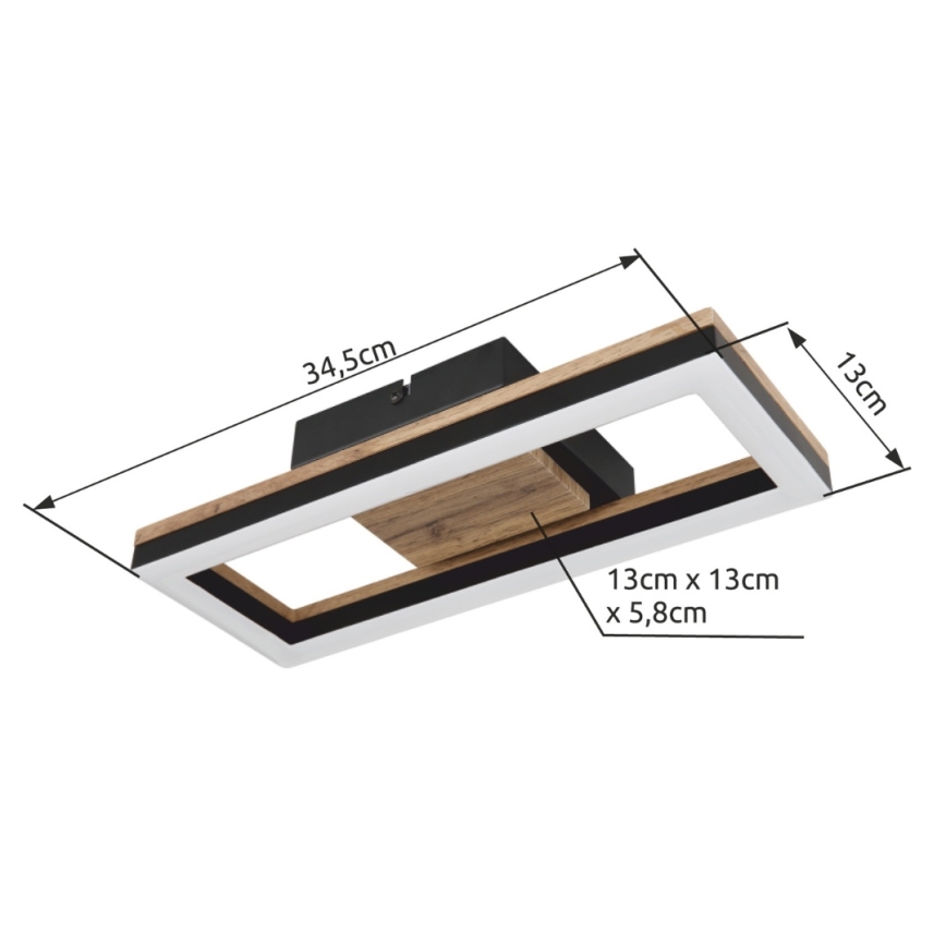 Brilagi - LED-dimmbare Deckenleuchte VELVET SQUARE LED/24W/230V 43x43 cm 3000/4000/6500K + Fernbedienung rosa