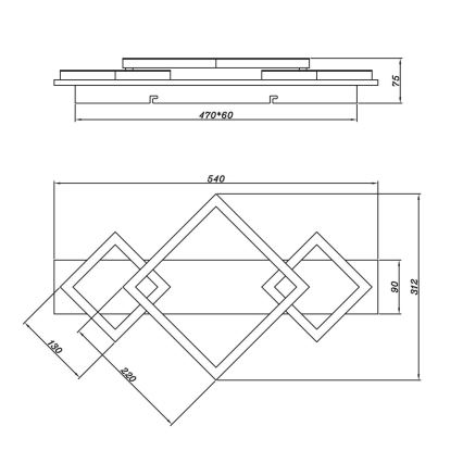 Brilagi - LED Deckenleuchte AXIS LED/24W/230V