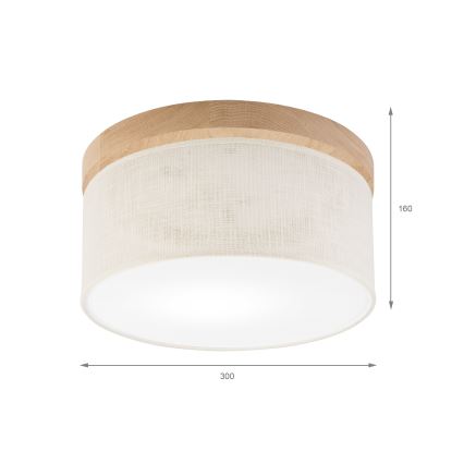 Brilagi - LED Deckenleuchte BELLADONNA 1xE27/15W/230V d 30 cm cremefarben/Eiche