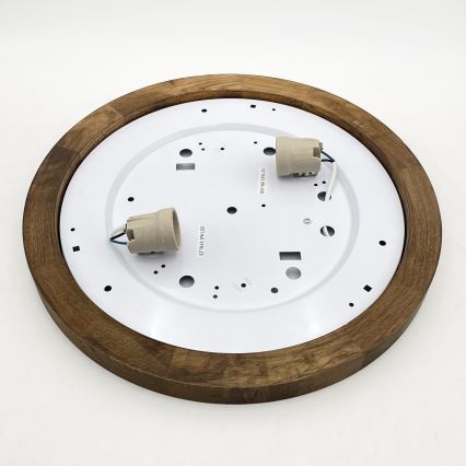 BRILAGI - LED-Deckenleuchte BELLADONNA 2xE27/15W/230V Ø 40 cm weiß/Eiche Walnuss