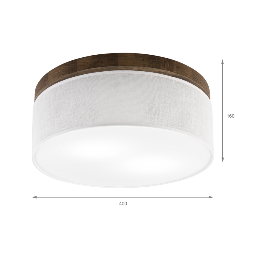 BRILAGI - LED-Deckenleuchte BELLADONNA 2xE27/15W/230V Ø 40 cm weiß/Eiche Walnuss