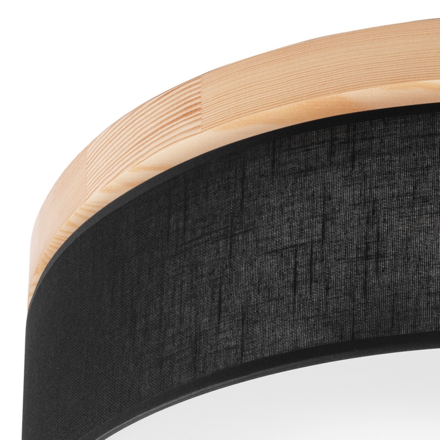 Brilagi - LED Deckenleuchte BELLADONNA 3xE27/15W/230V d 50 cm schwarz/Kiefer