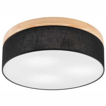 Brilagi - LED Deckenleuchte BELLADONNA 3xE27/15W/230V d 50 cm schwarz/Kiefer